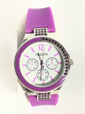 Valletta Purple Women's Fashion Watch Silicone NWOT O4